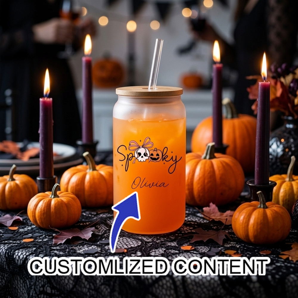 Coffee Equipment Names - Gobelet en verre personnalisé pour Halloween