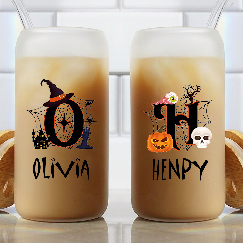 Coffee Equipment Names - Gobelet en verre personnalisé pour Halloween
